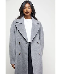 Warehouse Women's Oversized Pleat Back Detail Maxi Coat