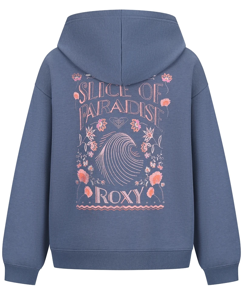 Roxy Girls' 7-16 Oversized Full-Zip Long-Sleeve Hoodie