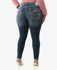 True Religion Plus Jennie Mid Rise Skinny Super T Flap Jeans