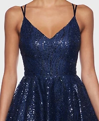 B Darlin Junior's Spaghetti Strap V-Neck Dress