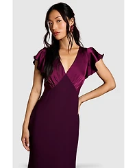 Coast Women's V-Neck Angel Short Sleeve Maxi Dress