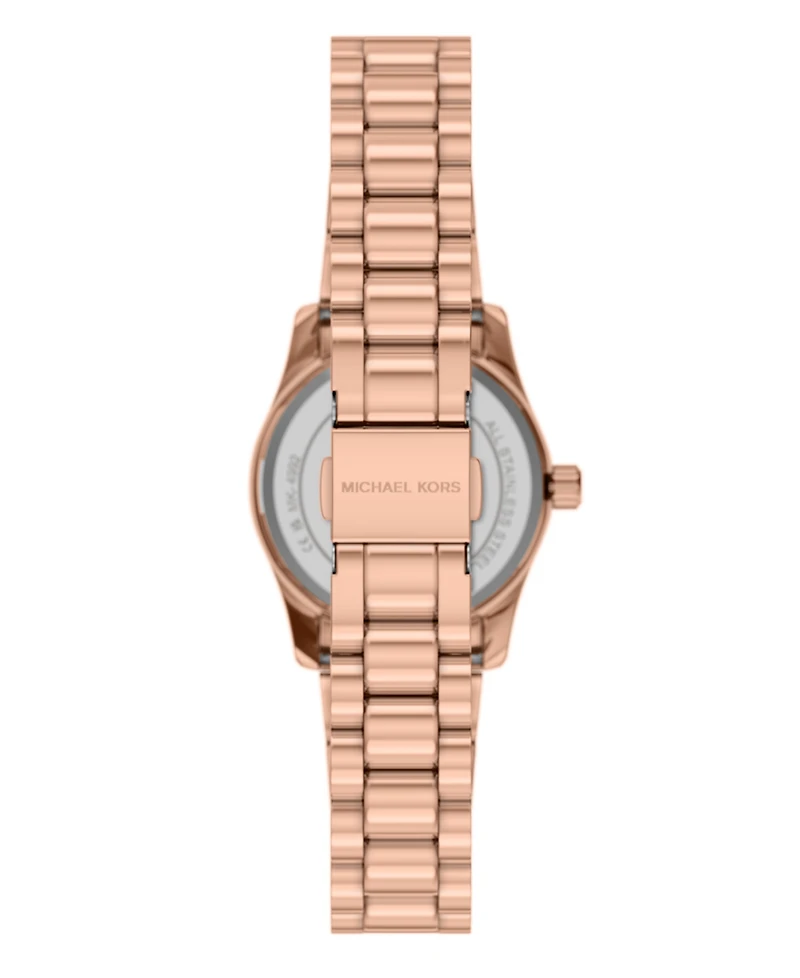 Michael Kors Women's Lexington Three-Hand Rose Gold-Tone Stainless Steel Watch and Jewelry Set, 26mm