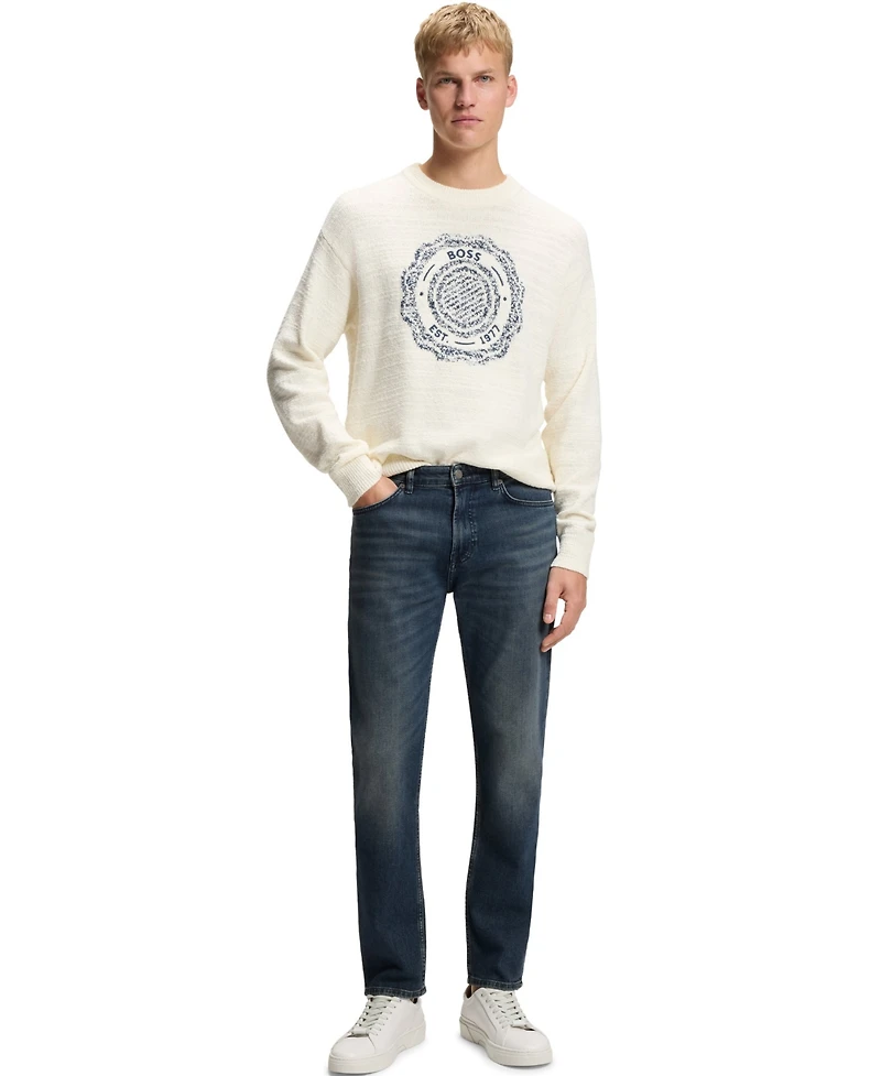 Boss by Hugo Men's Blue Comfort-Stretch Denim Maine Regular-Fit Jeans