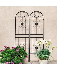 Streamdale Furniture 2 Pack Metal Garden Trellis 71" Rustproof Black