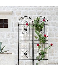 Streamdale Furniture 2 Pack Metal Garden Trellis 71" Rustproof Black