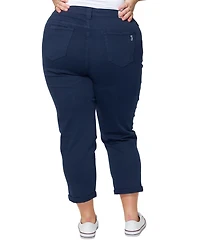 Slink Jeans Women's Color Mid Rise Boyfriend rolled 25.5" inseam Pant