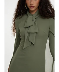 Maryisa Women's Maxi With Cape Style and Bow Modest Chiffon Dress