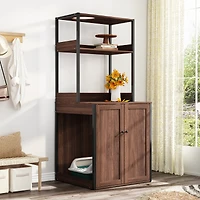 Homsee Storage Cabinet with Shelves, Large Open Storage & Doors Used for Pet