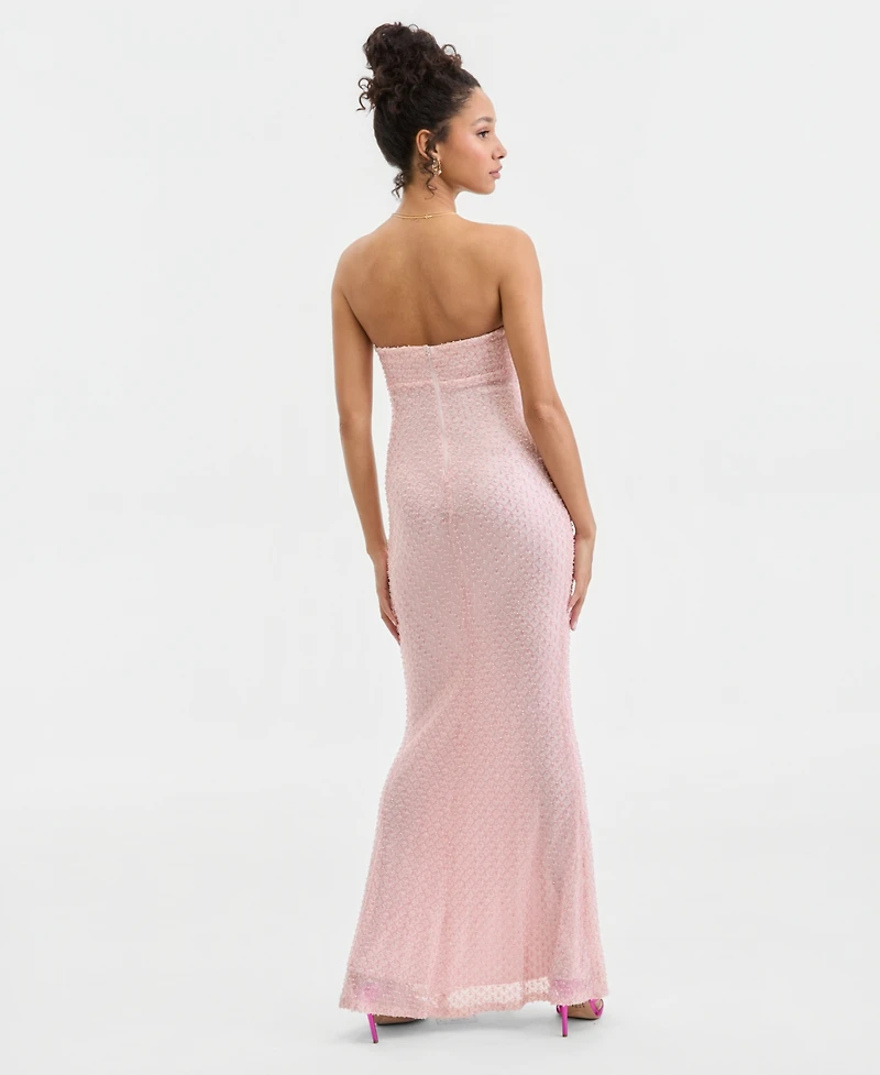 B Darlin Juniors' Embellished Straight-Neck Strapless Gown