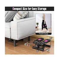 Sugift Mini Stepper with Resistance Bands and Adjustable Height for Exercise at Home-Black