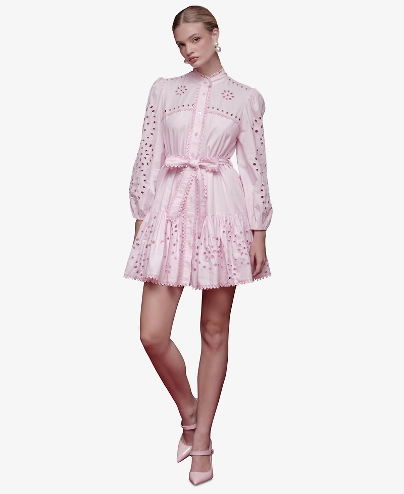 Avec Les Filles Women's Eyelet Shirtdress