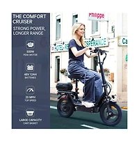 Artudatech 14 inch Adult Foldable Electric Scooter with 500W Motor, Dual Shock Absorbers & Rear Storage Box
