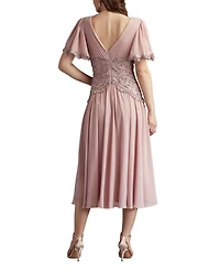 Tadashi Shoji Women's Indira Embroidered Chiffon Midi Dress