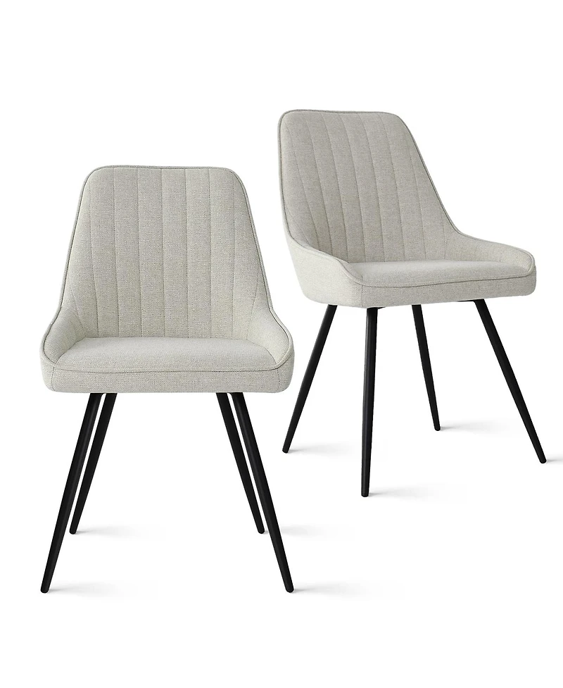 Maison Boucle 5-Piece Round Dining Table Set for 4, Black Mdf Top with Upholstered Fabric Chairs, Kitchen Small Spaces