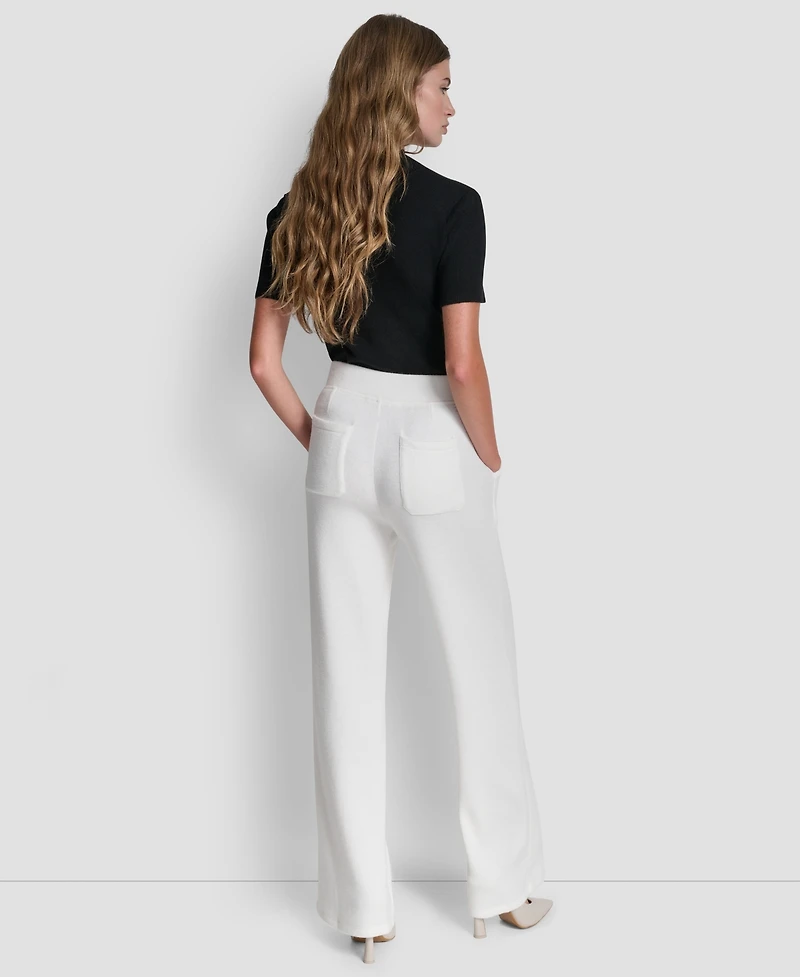Dkny Women's Knit Pull-On Wide-Leg Pants