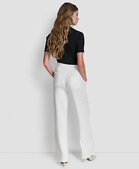 Dkny Women's Knit Pull-On Wide-Leg Pants