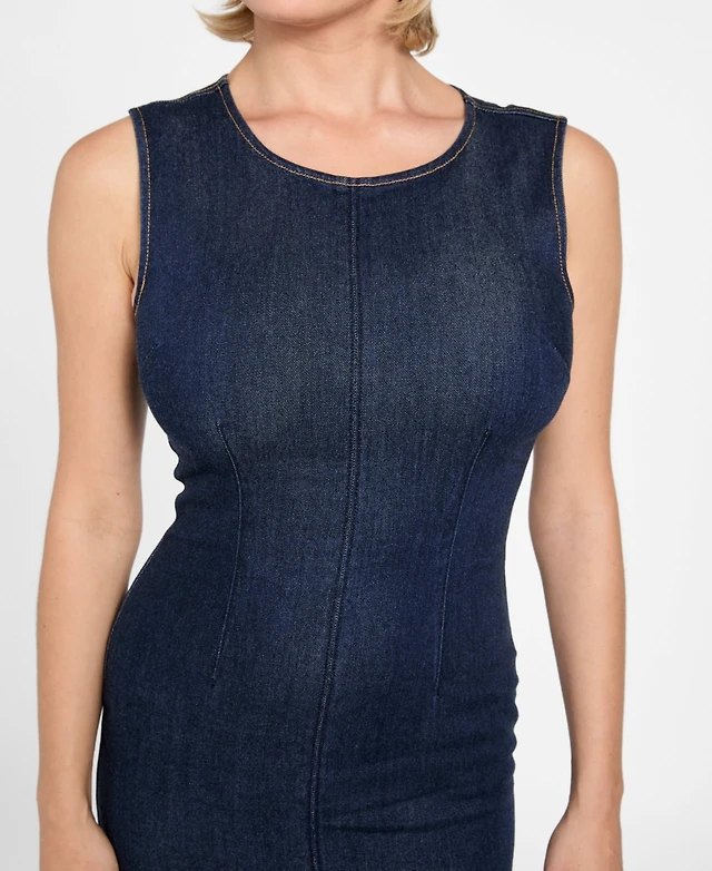 the a&f mila denim midi dress A F Mila Strapless Denim Midi Dress