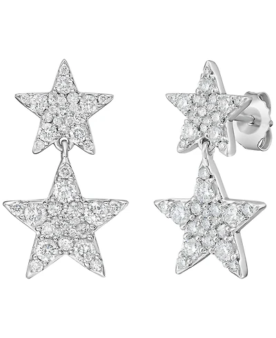 Macy's White Diamond Earrings (1 ct. t.w.) in 10k White Gold