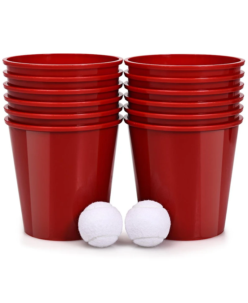 Sugift - Giant Yard Pong Game Set with Buckets, Balls & Carry Bag