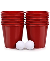 Sugift - Giant Yard Pong Game Set with Buckets, Balls & Carry Bag