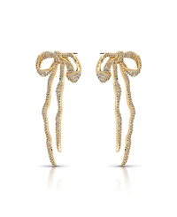 Ettika Gold Plated Pave Bow Earrings