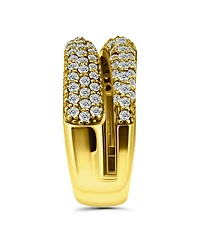 Pave Cubic Zirconia Band Ring Silver Plate