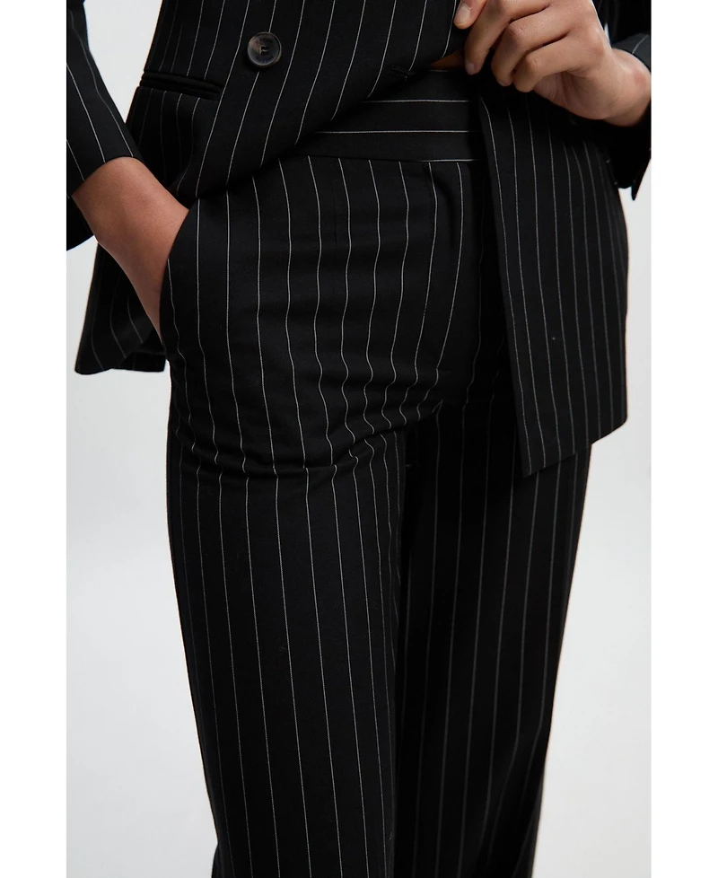 Karen Millen Women's Pinstripe Wide Leg Trouser