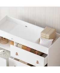 Homsee 4-Drawer Chest of Drawers Nursery Storage Organizer With Changing Table Open Shelf