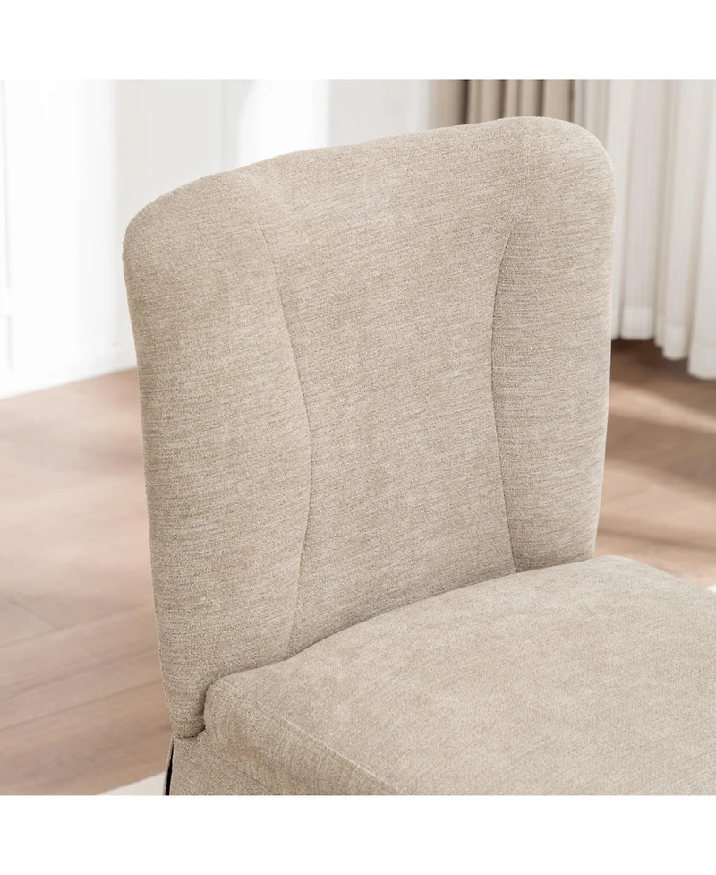 Streamdale Furniture Streamdale Linen Dining Chairs, Modern Fabric Side Chairs, Padded Seat, Set of 2 (Brown