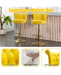 Streamdale Velvet 360 Rotating Bar Chair with Adjustable Height - Modern Kitchen Island Chair