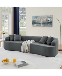 Streamdale Furniture Streamdale Curved Lamb's Wool Modular Sectional Sofa - Gray