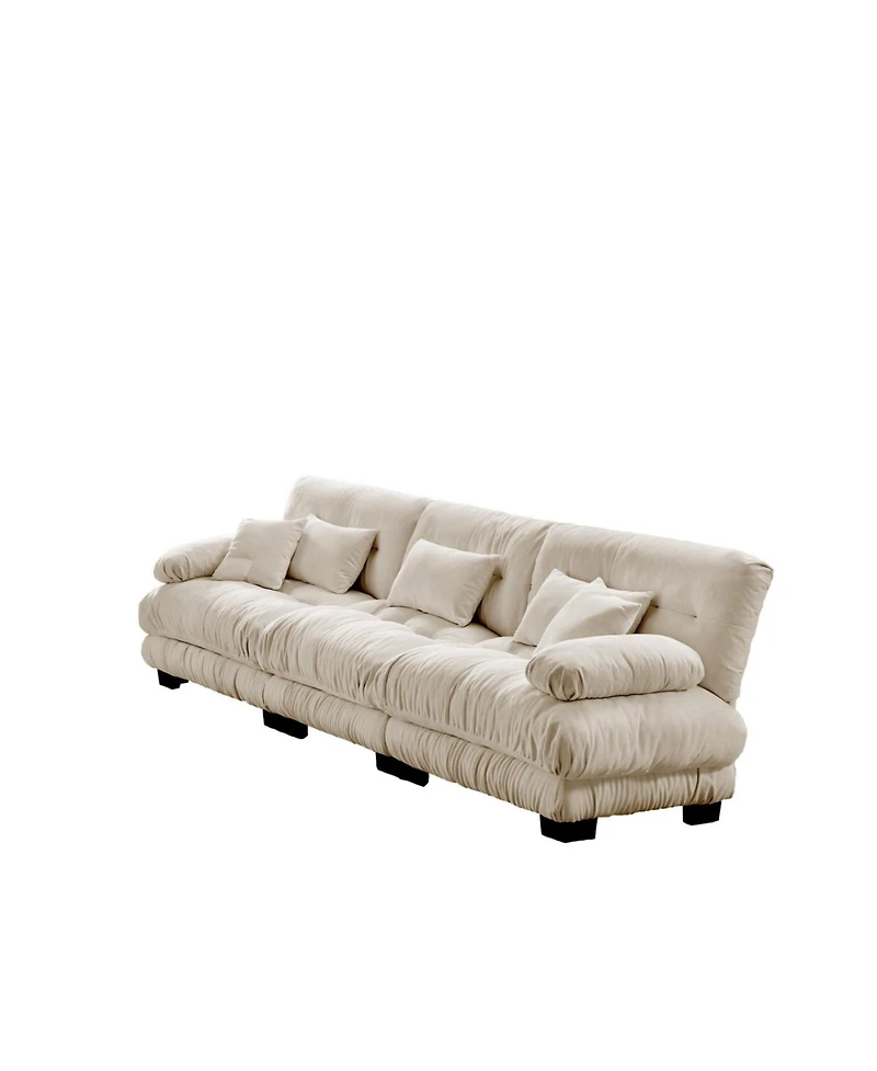 Streamdale Furniture 3-Seater Modular Sectional Sofa, Deep Seat Chenille Couch for Living Room
