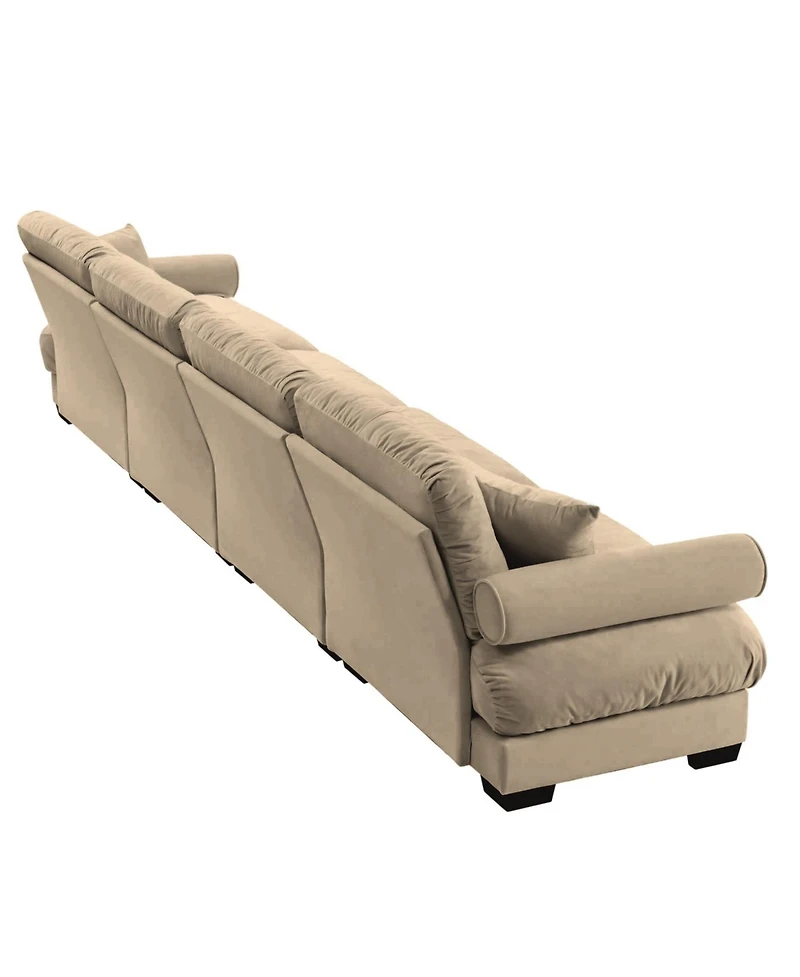 Streamdale Furniture Streamdale Super Comfort Oversized Modular Velvet Sectional Sofa Couch with Ottoman