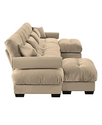 Streamdale Furniture Streamdale U-Shaped Sectional Sofa Cloud Couch with Movable Ottomans, Convertible 4 Seater