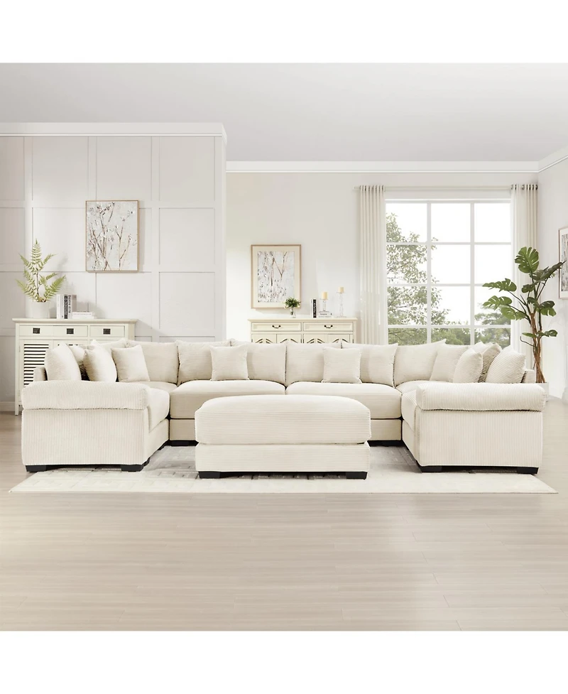 Streamdale Oversized Cloud Modular Sectional Couch with Ottoman