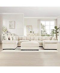 Streamdale Oversized Cloud Modular Sectional Couch with Ottoman