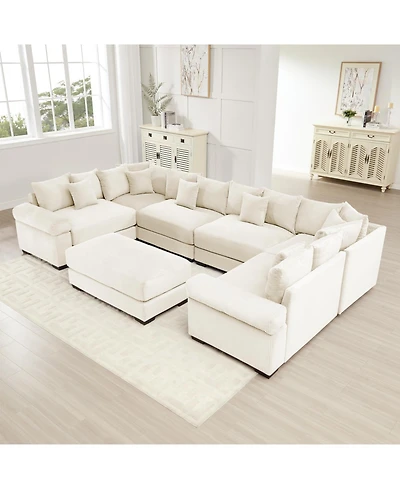 Streamdale Oversized Cloud Modular Sectional Couch with Ottoman