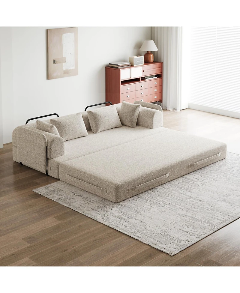 Streamdale Convertible Sleeper Sofa Bed with Pillow, Chenille Folding Mattress Couch