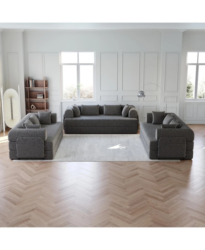 Streamdale Furniture Streamdale Convertible Sleeper Sofa Bed with Pillow, Chenille Folding Mattress Couch