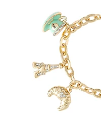 Juicy Couture Paris Travel Charm Bracelet - Macaron, Croissant