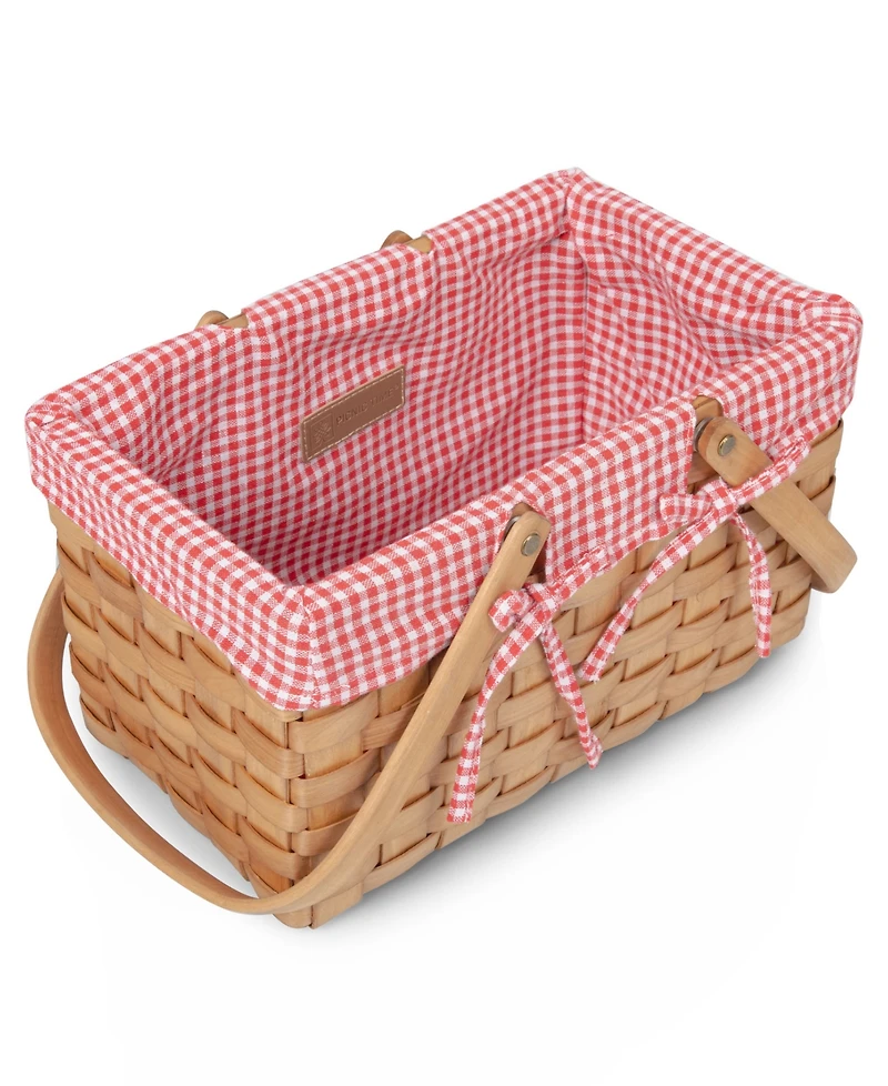 Picnic Time Farmhouse Basket with Gourmet Gift Pack, 7-Pieces