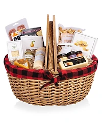 Picnic Time Country Basket with Gourmet Gift Pack, 14-Piece