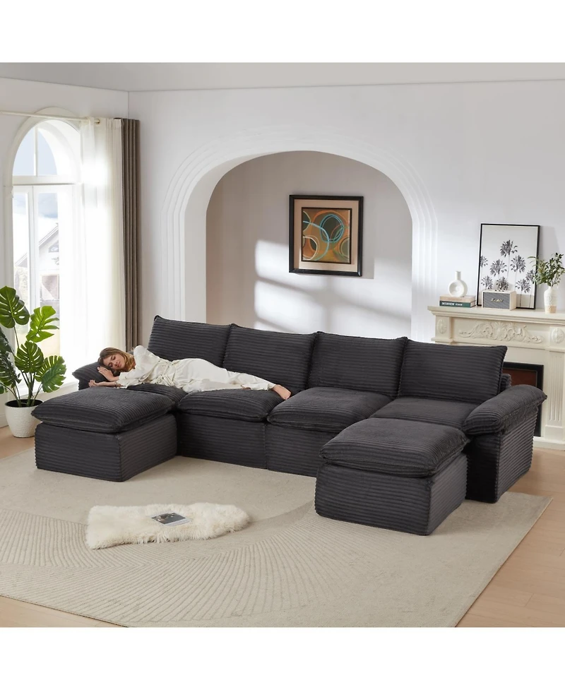 Streamdale Furniture Streamdale Modern corduroy cloud sofa, freely combined
