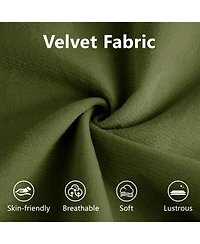 Streamdale Furniture Olive Green Velvet Two-Seater Sofa with Ottoman and Pillows