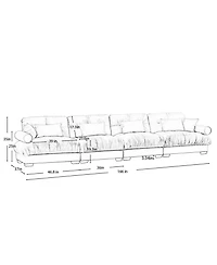 Streamdale Furniture Streamdale Super Comfort Oversized Modular Velvet Sectional Sofa Couch with Armrests