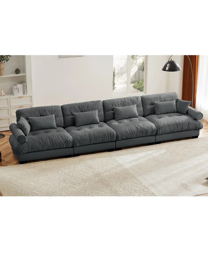 Streamdale Furniture Streamdale Super Comfort Oversized Modular Velvet Sectional Sofa Couch with Armrests
