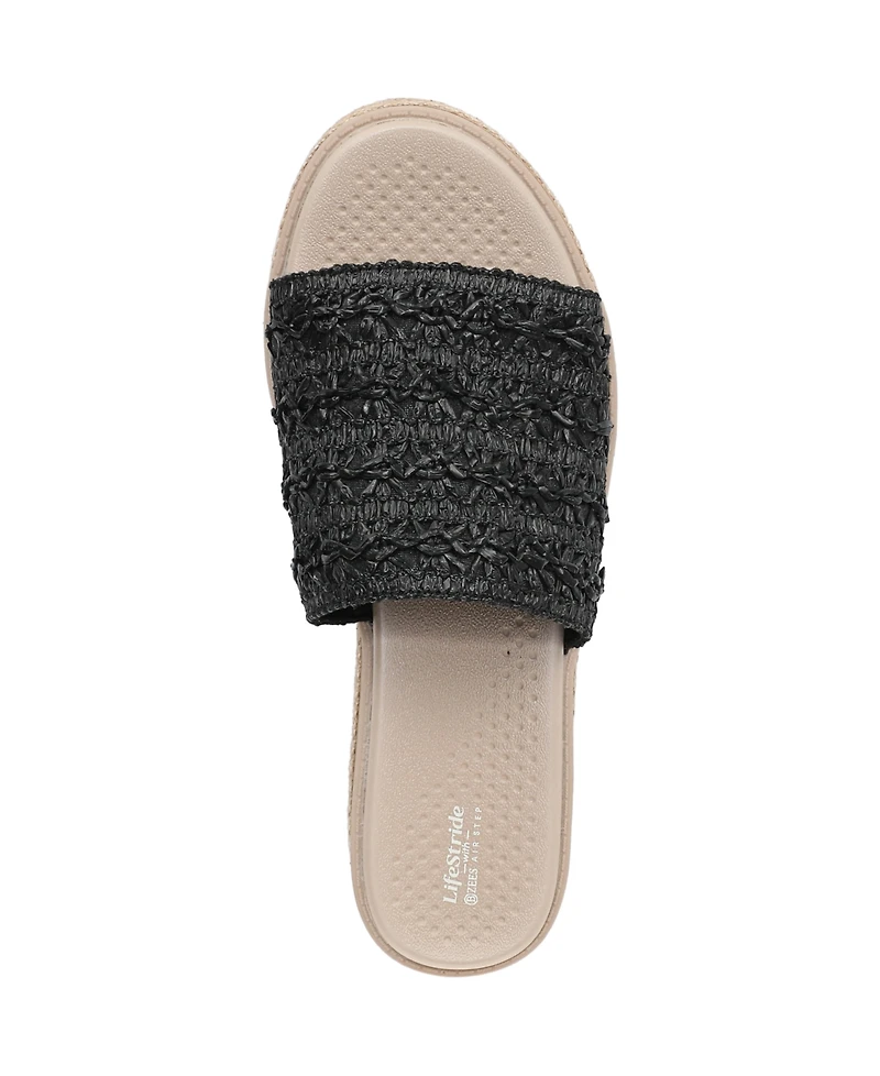 LifeStride Women's Breezy Washable Slide Wedge Sandals