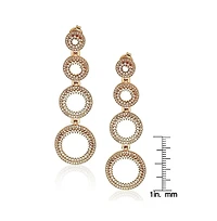 Suzy Levian Sterling Silver Cubic Zirconia Graduating Circle Drop Dangle Earrings
