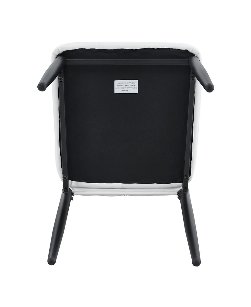 Streamdale Set of 4 Black & White Dining Chairs, Ergonomic Pu Backrest