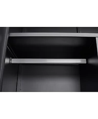 Streamdale Black Metal Large Wardrobe with Hanging Rod & Compartments, Lockable Closet